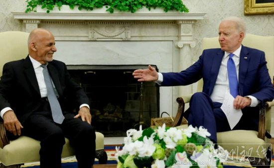 喬拜登與阿富汗總統阿什拉夫加尼在白宮
