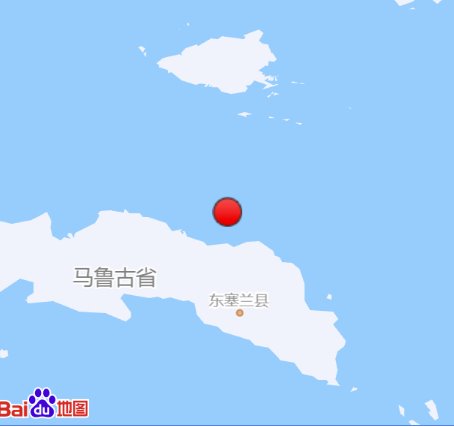 印尼塞蘭島附近海域發生5.8級地震