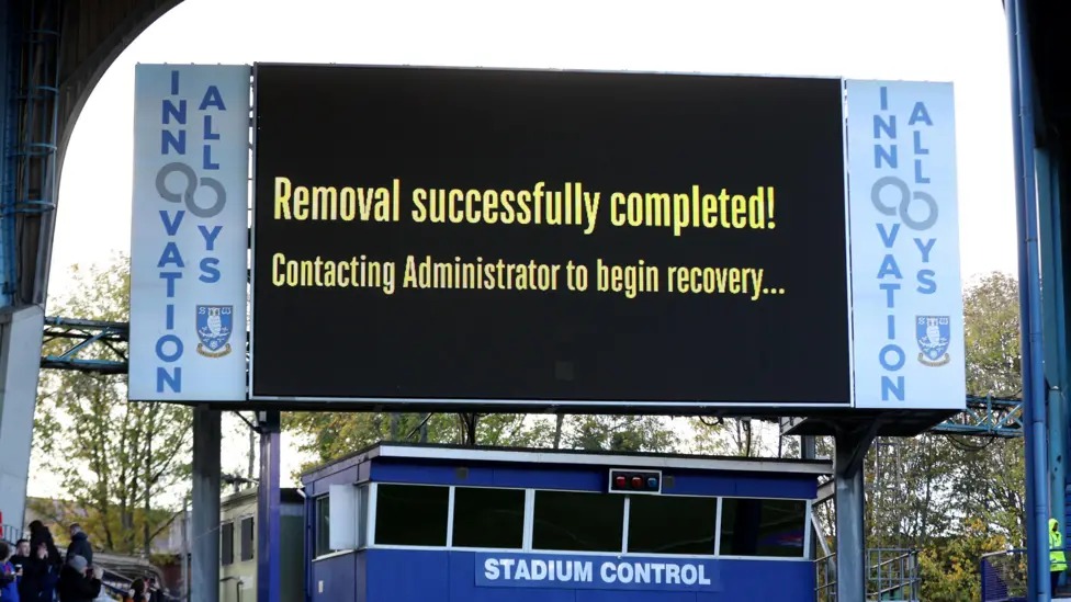 謝菲爾德星期三隊因進入破產管理程序而被扣除12分