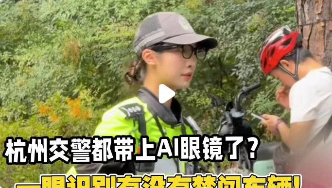 交警新裝備:AI眼鏡一眼看透車輛信息